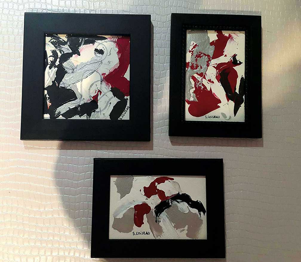 Série de 3 petits cadres | X